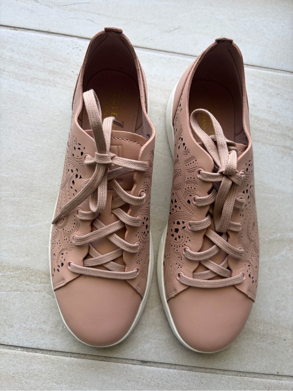 Cole Haan Blush Laser-Cut Athletic Sneakers